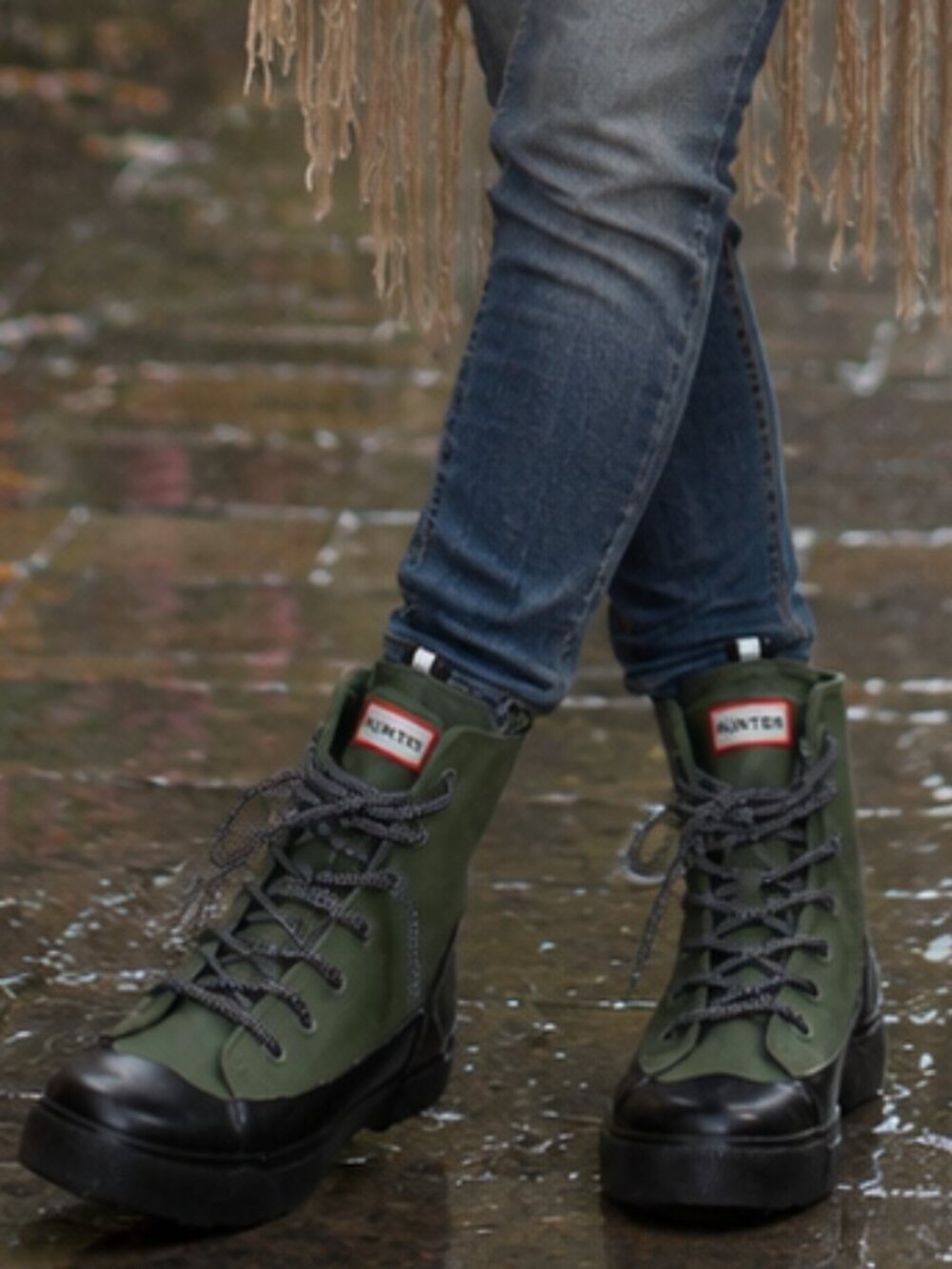Hunter x Target Olive Dipped Canvas High Top Sneaker Boots W9.5 M7.5